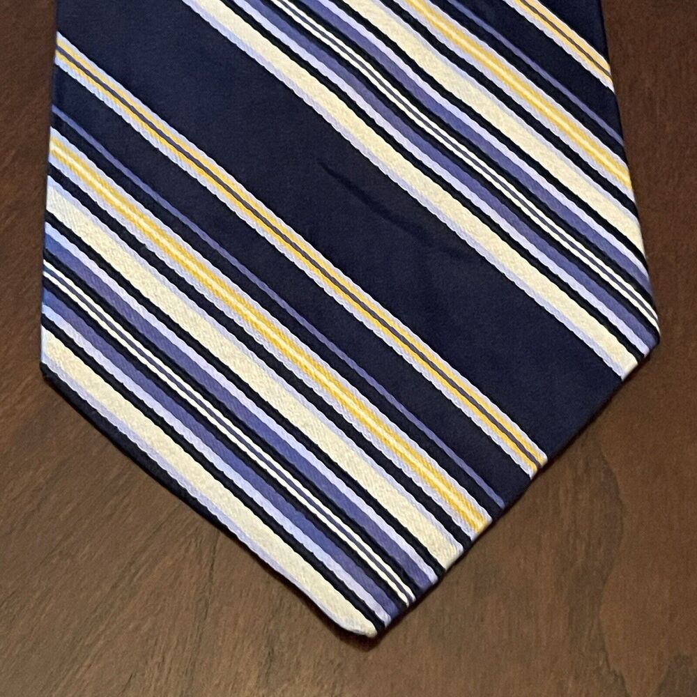 Vintage Profilo Studio Blue Gold 100% Silk Men’s Neck Tie Made In Canada